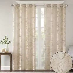 Leilani Tan Palm Leaf Curtain Panel, 84 in.