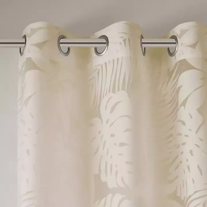 Leilani Tan Palm Leaf Curtain Panel, 84 in.