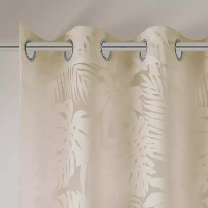 Leilani Tan Palm Leaf Curtain Panel, 84 in.