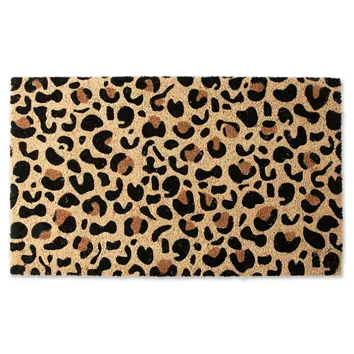 Leopard Print Coir Doormat
