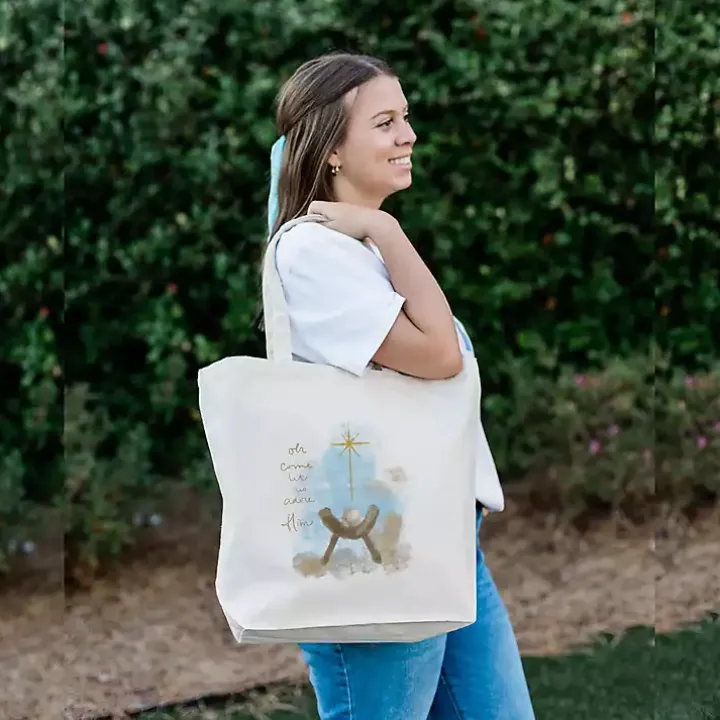 Let us Adore Him Canvas Tote Bag