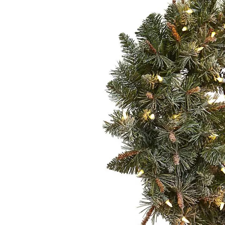 Liana Lightly Frosted Pine Pre-Lit Wreath, 30 in.
