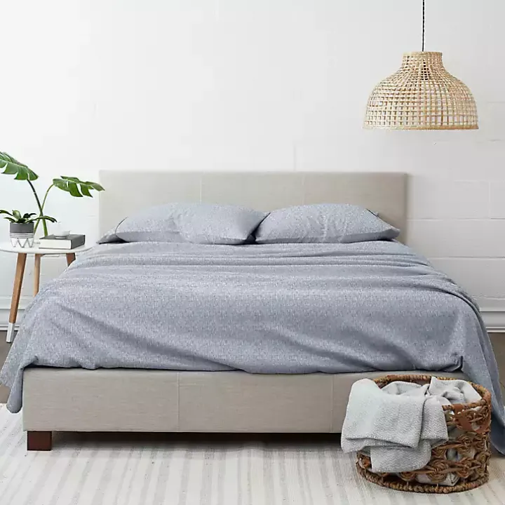 Light Blue Chambray 4-pc. King Bed Sheet Set