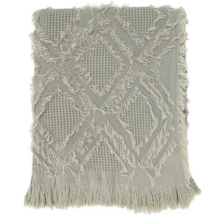 Light Blue Diamond Pattern Throw Blanket