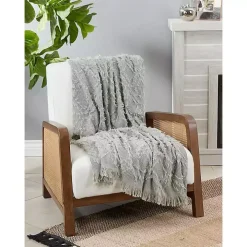 Light Blue Diamond Pattern Throw Blanket