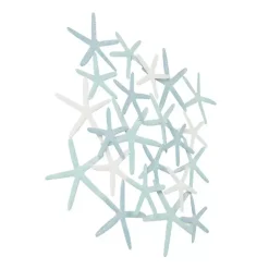 Light Blue Metal Overlapping Starfish Wall Plaque