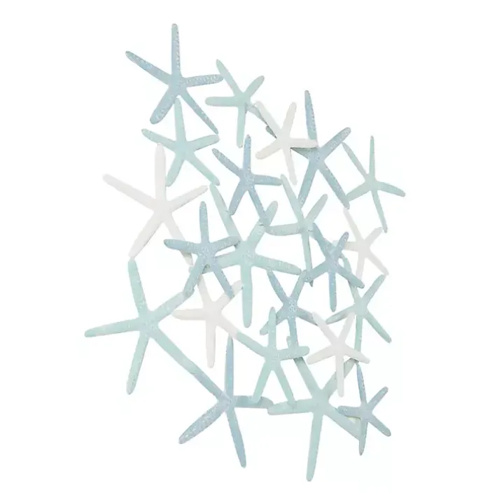 Light Blue Metal Overlapping Starfish Wall Plaque