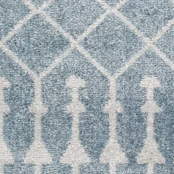 Light Blue Moroccan Washable Runner, 2x10