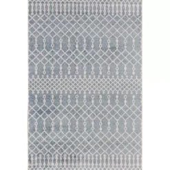 Light Blue Moroccan Washable Accent Rug, 2x4