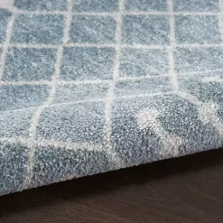 Light Blue Moroccan Washable Accent Rug, 2x4