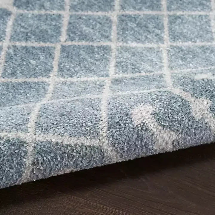 Light Blue Moroccan Washable Accent Rug, 2x4