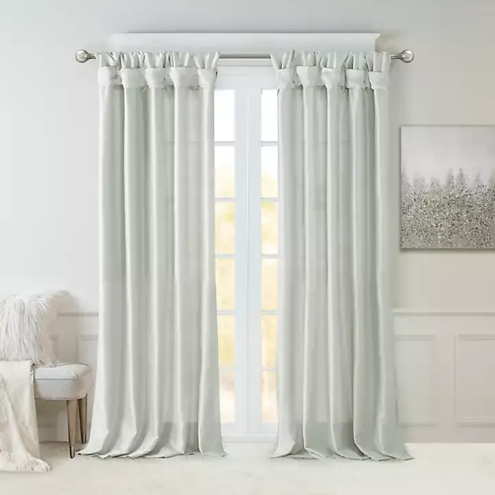 Light Blue Twist Top Curtain Panel, 108 in.