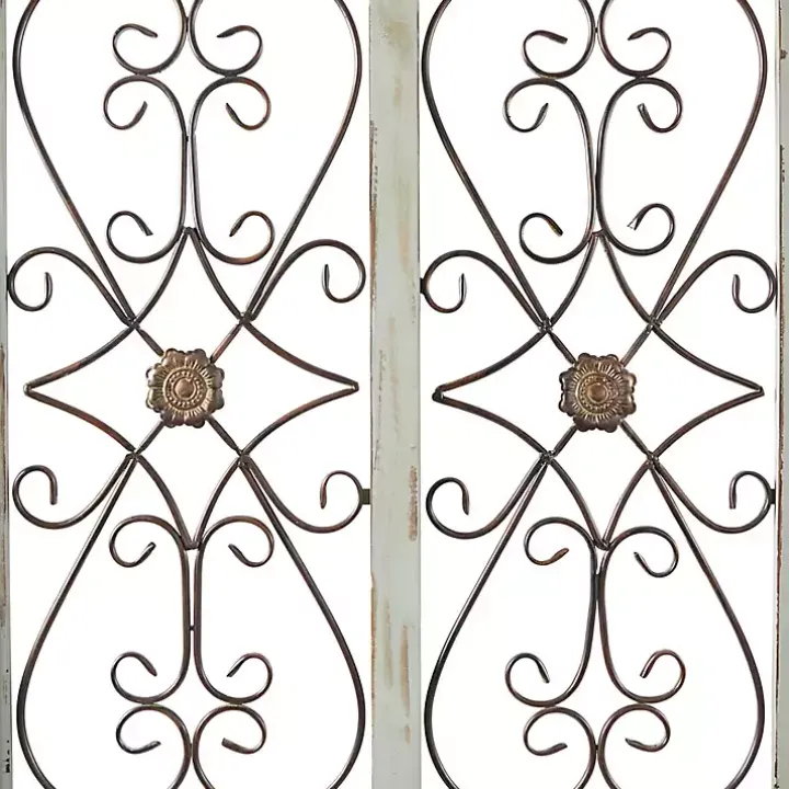 Light Blue Wood Arched Window Wall Plaque