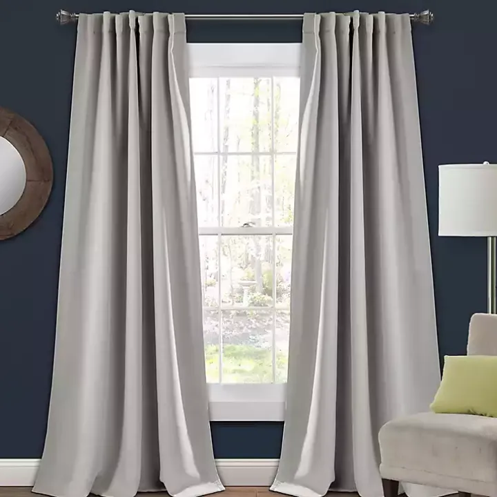 Light Gray Blackout Curtain Panel Set, 84 in.
