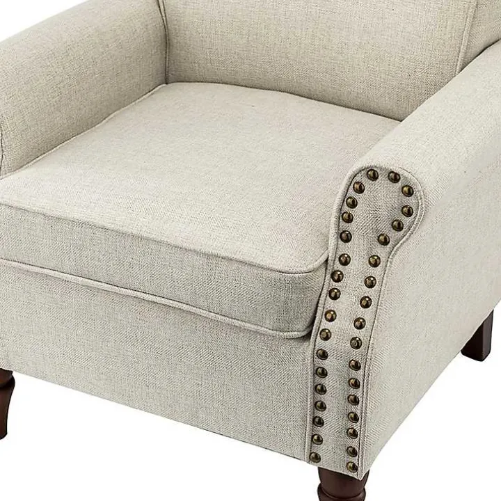 Light Gray Miriam Nailhead Trim Armchair
