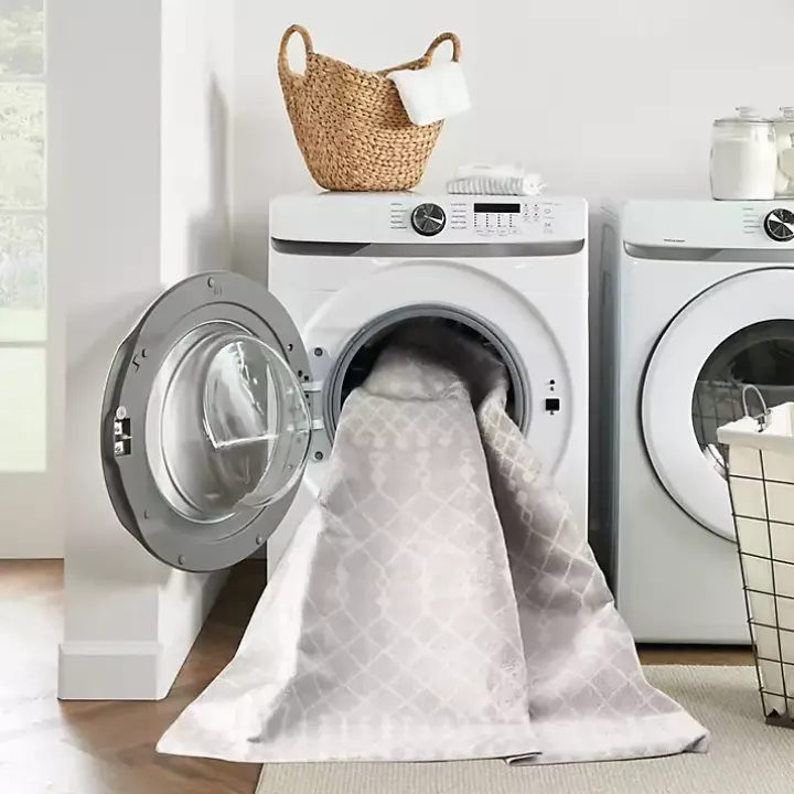 Light Gray Moroccan Washable Runner, 2x10