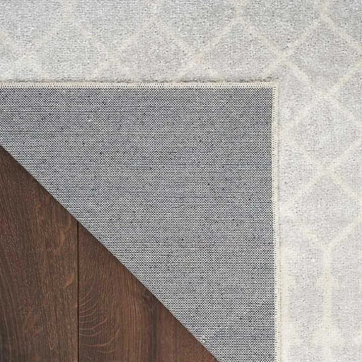 Light Gray Moroccan Washable Runner, 2x8