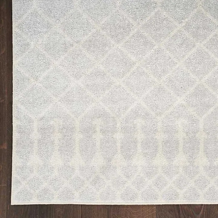 Light Gray Moroccan Washable Runner, 2x8