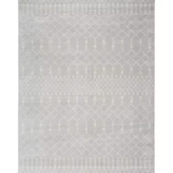 Light Gray Moroccan Washable Area Rug, 7x10