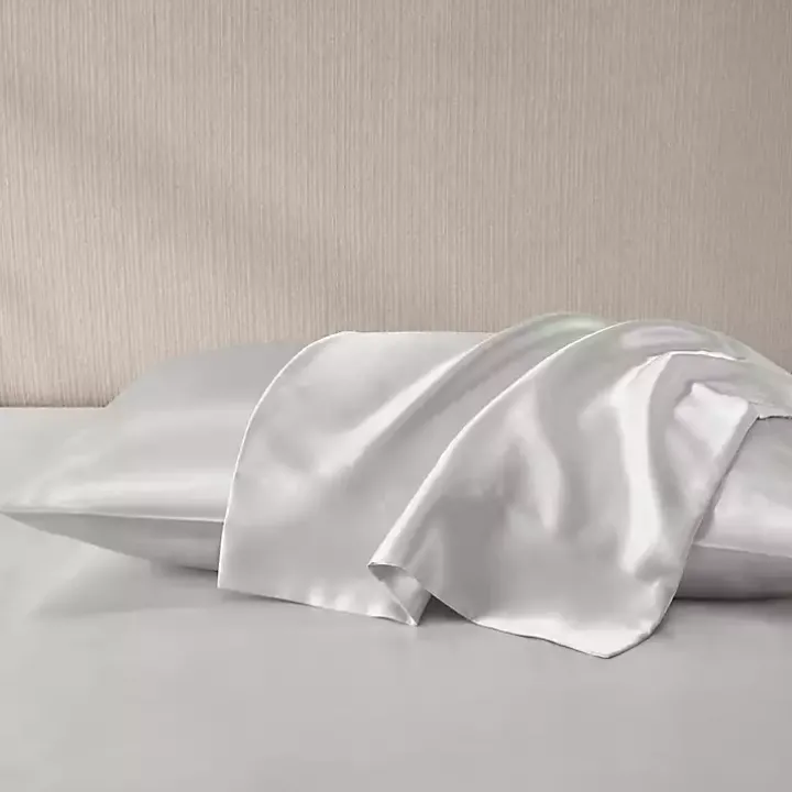 Light Gray Satin King 2-pc. Pillow Case Set