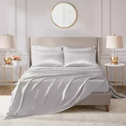 Light Gray Satin 6-pc. California King Sheet Set