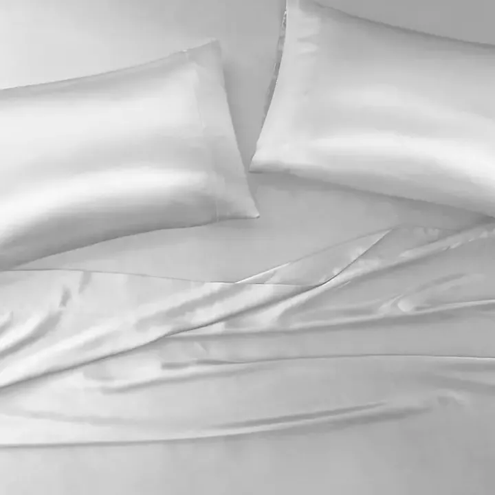 Light Gray Satin Standard 2-pc. Pillow Case Set