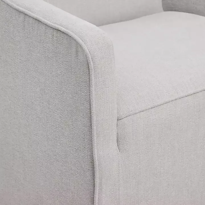 Light Gray Slipcover Dining Chair with Casters