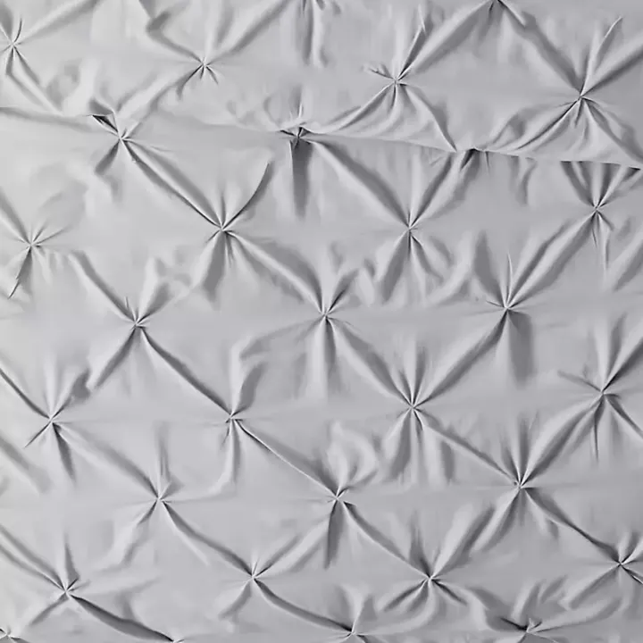 Light Gray Soft Pinch 3-pc. Queen Duvet Cover Set