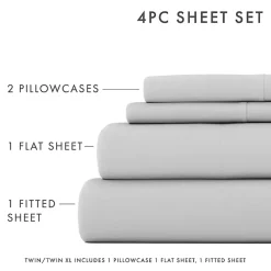 Light Gray Ultra Soft 3-pc. Twin XL Sheet Set