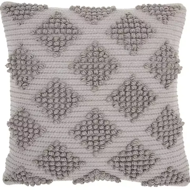 Light Gray Woven Diamond Pillow