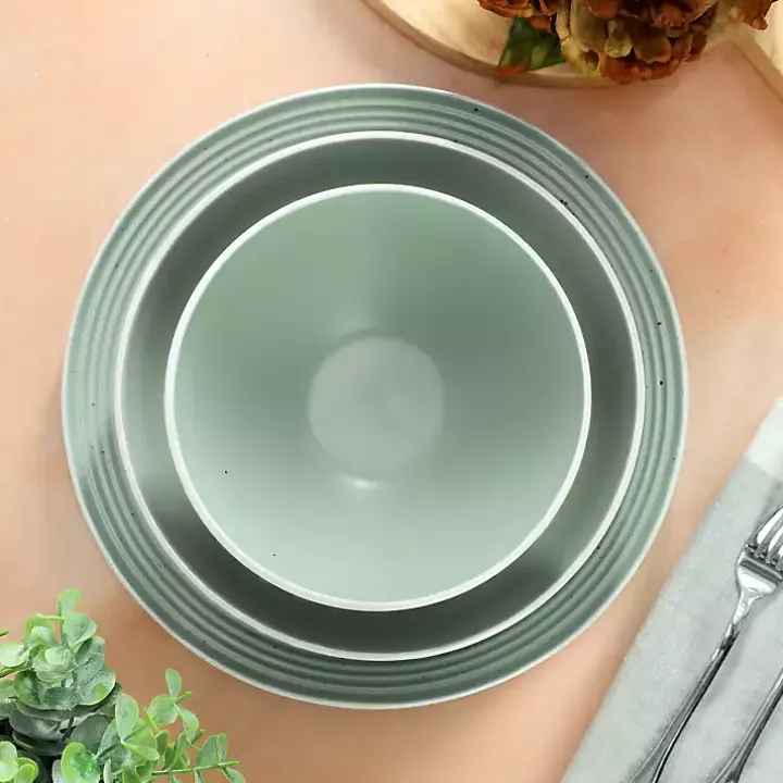 Light Green Emilia Stoneware 16-pc. Dinnerware Set