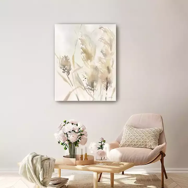 Light Pampas Grasses Canvas Art Print, 24x30 in.
