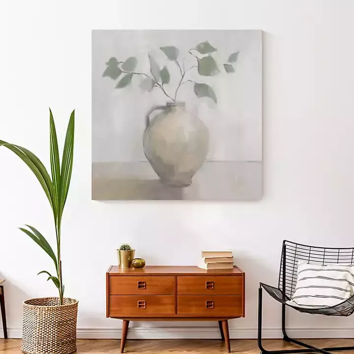 Light Vase Botanical Canvas Art Print