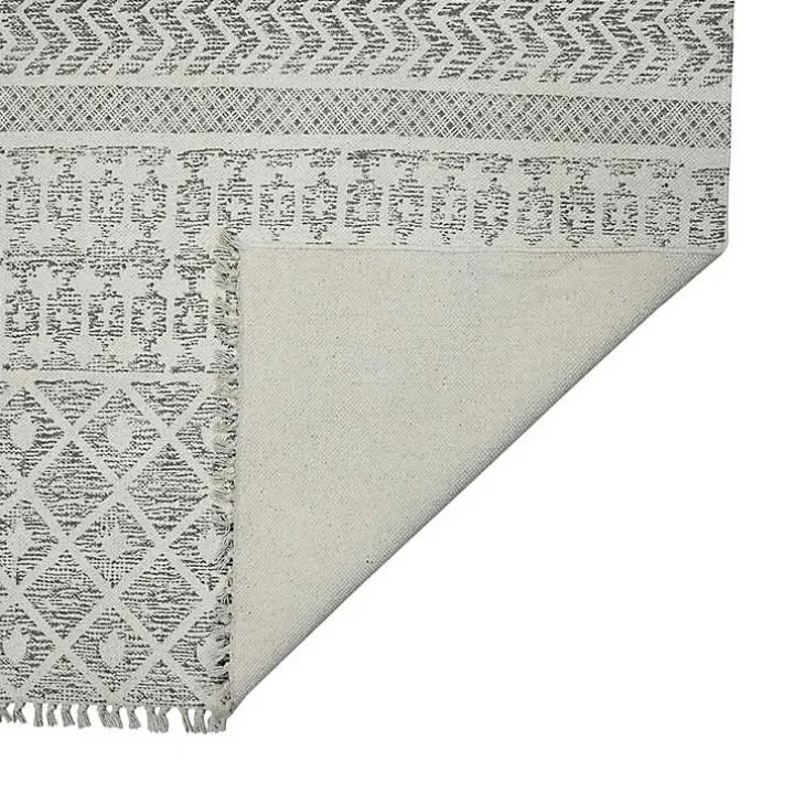 Lilia Gray Geo Stripe Flatweave Runner, 2x8