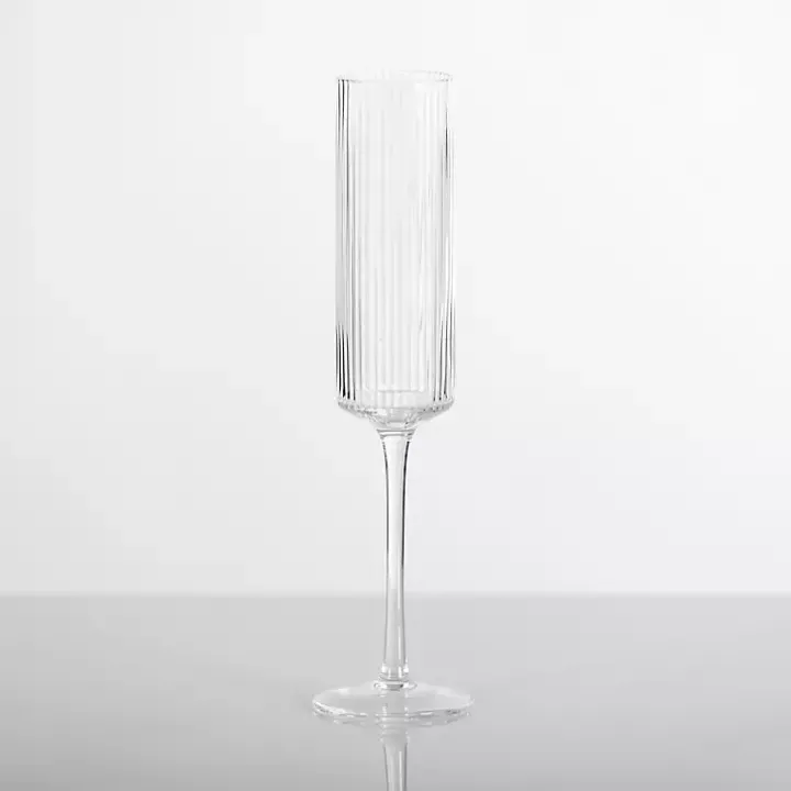 Linear Ribbed Champagne Flute