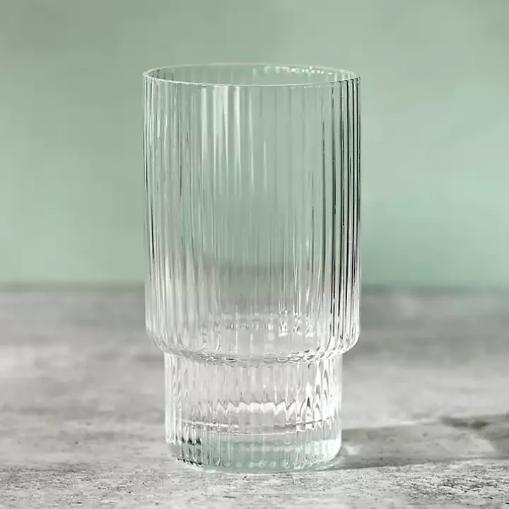 Linear Ribbed Highball Glass