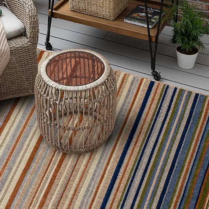 Linear Seaside Outdoor Area Rug, 6x9