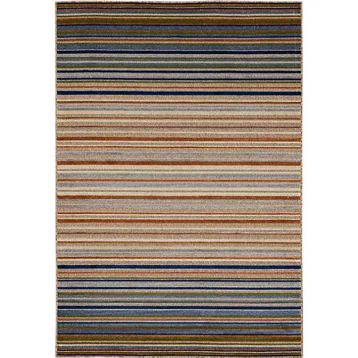 Linear Seaside Outdoor Area Rug, 9x12