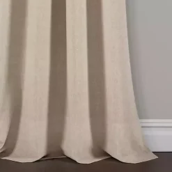 Linen Button and Stripe Curtain Panel Set, 95 in.