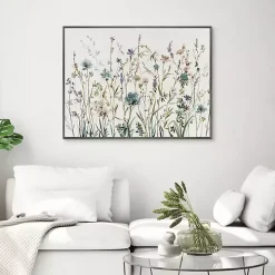 Little Blue Flowers Framed Canvas Art Print