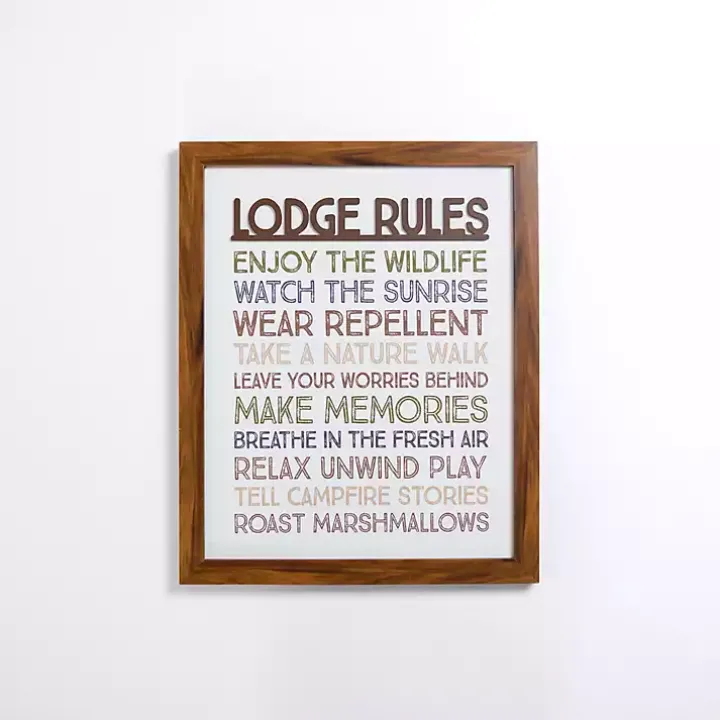 Lodge Rules Framed Wall Plaque
