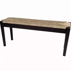 Lola Seagrass and Wood Bench
