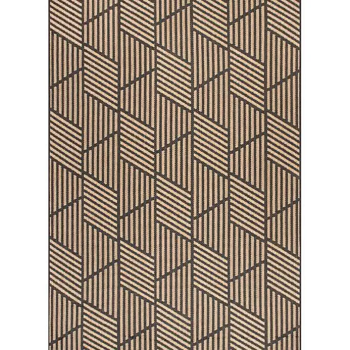 Lori Dark Gray Modern Geometric Outdoor Rug, 8x10