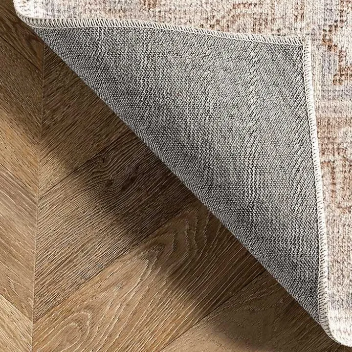 Lottie Cream Vintage Washable Area Rug, 6x9