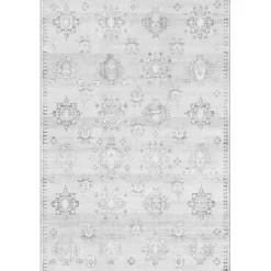 Lottie Gray Vintage Washable Area Rug, 8x10