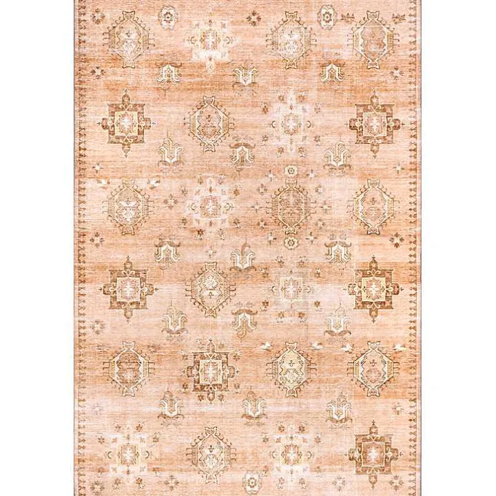 Lottie Peach Vintage Washable Area Rug, 8x10