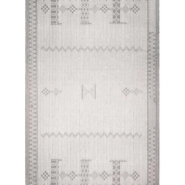Lowden Gray Tribal Outdoor Rug, 5x8