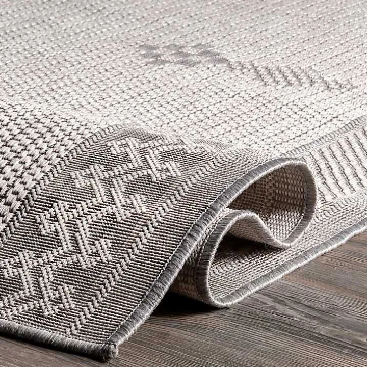 Lowden Gray Tribal Outdoor Rug, 5x8
