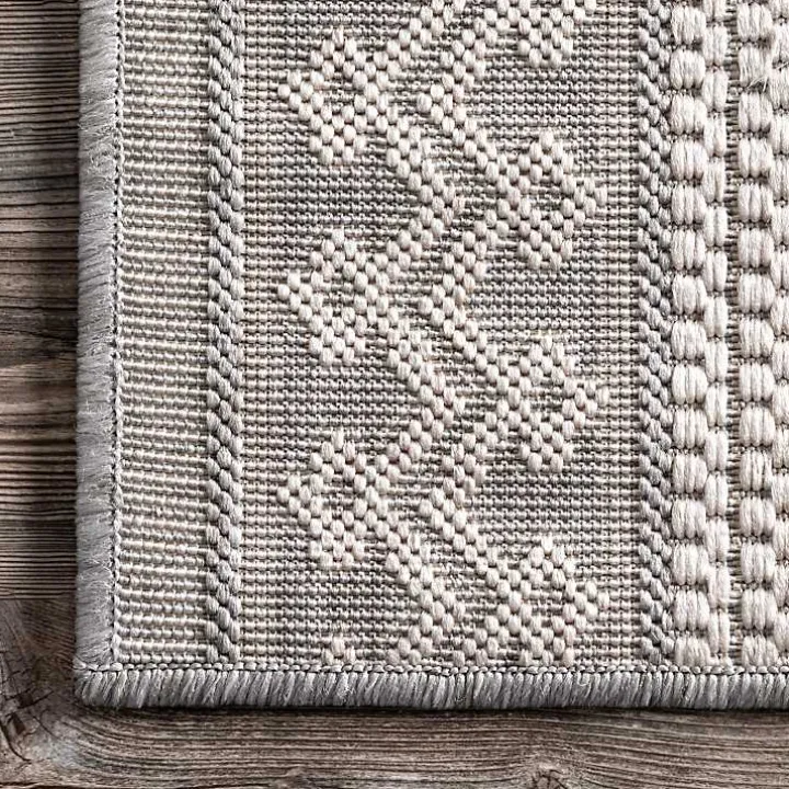Lowden Gray Tribal Outdoor Rug, 5x8