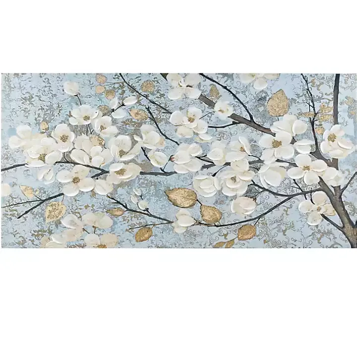 Luminous Gold Foil Bloom Canvas Art Print